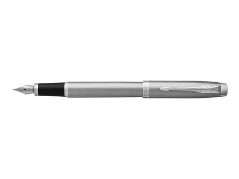 Parker IM Vulpen Stainless Steel CT Finish Fijn Blauwe inkt