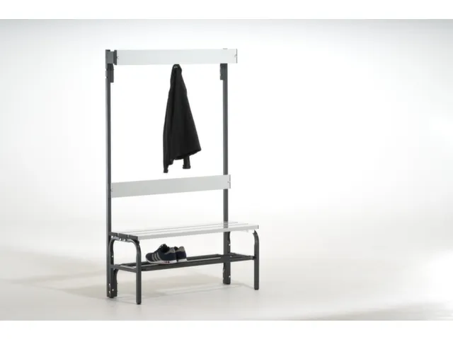 banc-patère,HxLxP 1670x1015x375mm,barres alu,RAL7016