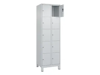 lockerkast HxBxD 1950x600x500mm 2x5vakken cil.-slot voeten - 1
