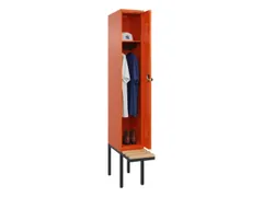 locker met bank,HxBxD 2120x300x815mm,1vak,vak B 300mm,draaigrendel