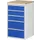 ladekast 1035x580x650mm 5laden cilinderslot RAL7035 RAL5010 beuken