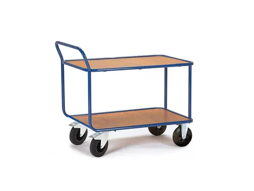 tafelwagen,draagverm. 500kg,2etage(s),laadvl. LxB 800x500mm,houtetage