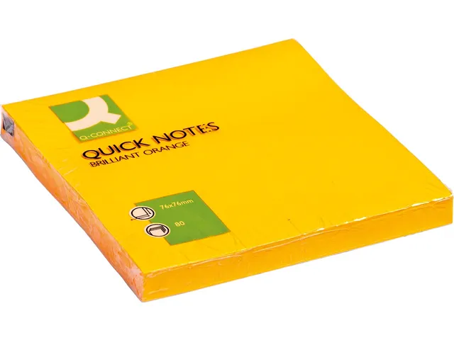Quick Notes Memoblaadjes Neon 76x76mm 80 Vel Oranje