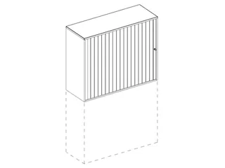 opzetkast,v. roldeurkast,HxBxD 1070x1200x445mm,roldeur,MP-lichtgrijs - 2