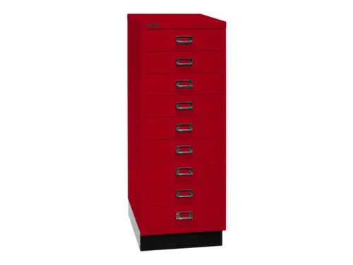 kantoor-ladekast HxBxD 940x349x432mm 9 laden romp kardinaalrood staal