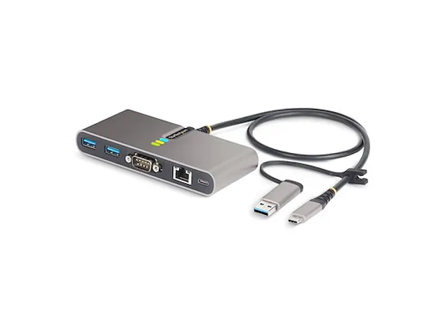 2-Port USB-C Hub met Ethernet en RS-232