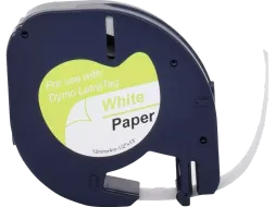Neutral Labeltape Dymo S0721510 papier 12mmx4m Zwart op Wit