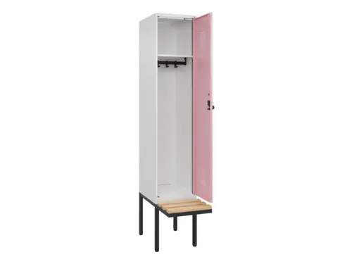 locker met bank,HxBxD 2120x400x815mm,1vak,vak B 400mm,draaigrendel