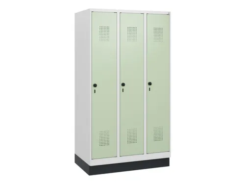 schoollocker,HxBxD 1630x900x500mm,3vak,vak B 300mm,draaigrendel,sokkel