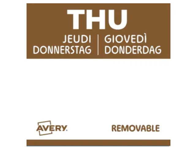 Etiket Avery HACCP donderdag bruin 40x56mm 500 stuks