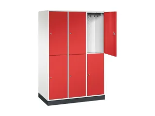 Dubbeldekse garderobekast,HxBxD 1950x1220x600mm,3x2vak.,vak B 360mm - 1