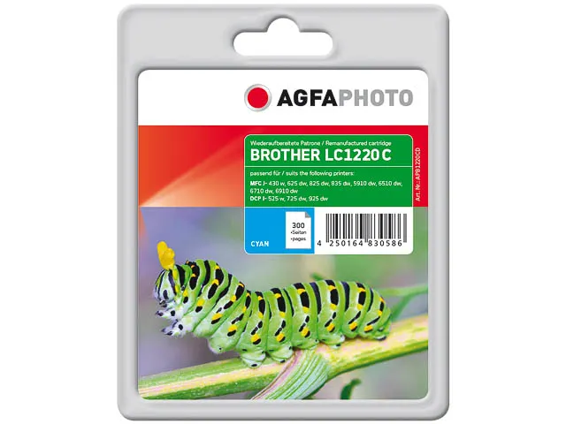 AgfaPhoto Brother LC1220C MFCJ inkt Cyaan Rebuilt 300 pagina's