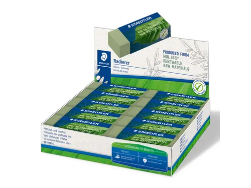 Gum Staedtler Eco 52680 65x23x10mm olijfgroen 20 stuks