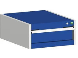 ladekast HxBxD 250x525x650mm 1lade RAL7035 front RAL5010