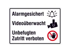 aanwijzingsbord,Beveiligd met alarm,aluminium gemerkt,gemoffeld