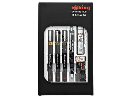 Tekenset rOtring Isograph college 0.2mm, 0.3mm en 0.5mm set à 3 stuks