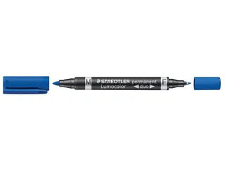 Permanent marker Lumocolor Duo blauw - 1