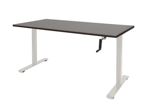 Dextro Slinger Bureau Zit-sta T-poot 120x80 Logan Eiken 25mm Wit