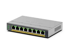 NETGEAR GS108EPP, Unmanaged, Gigabit Ethernet (10/100/1000), Full dupl
