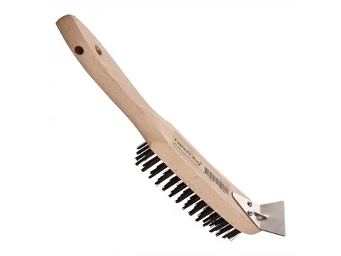 CaterChef Staalborstel met schraper 29cm Hout