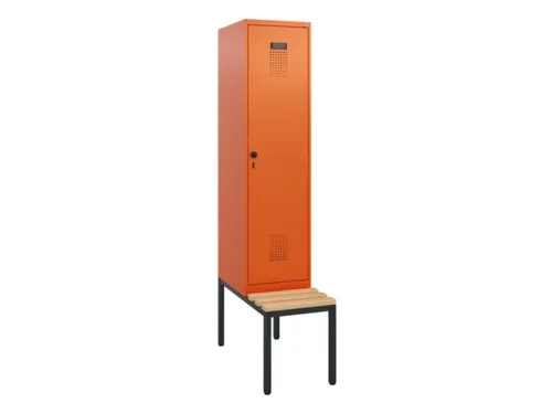 locker met bank,HxBxD 1950x400x815mm,1vak,vak B 400mm,draaigrendel
