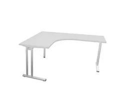 bureau in vrije vorm,HxBxD 740x1600x1400mm,vrije vorm,MP-lichtgrijs