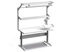 draagarm v. lamp,v. montagetafel,ESD,B 1500mm,staal,lichtgrijs