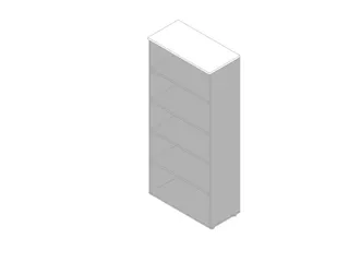 kantoorstelling HxBxD 2000x900x450mm 5 OH 4xhouten vloer aluminium wit - 1