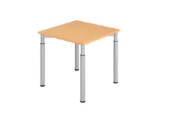 bureau,HxBxD 680-820x800x800mm,blad beuken,4voeten zilverkleurig