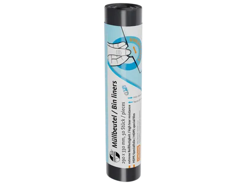 Vuilniszak 6 micron 29x33cm 4L HDPE zwart rol 50 stuks