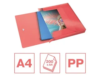 Colour'Breeze elastobox, ft A4, 2,5 cm, koraal - 4
