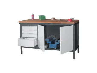 Werkbank 900x2000x700mm 4laden Frame/behuizing Ral7035 Front Ral7016 - 2