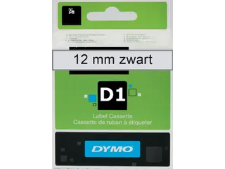 Labeltape Dymo 45010 D1 S720500 12mmx7m zwart op transparant - 4