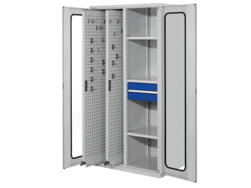 verticale kast,HxBxD 1950x1000x600mm,vensterdeur,RAL5010