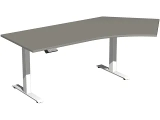 Elektrisch in hgte vst. hoekbureau,HxBxD 630-1280x2166x1130mm - 1