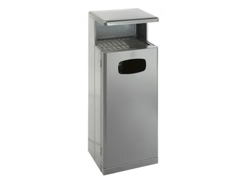 Buitenafvalbak met afdak 55 liter grijs