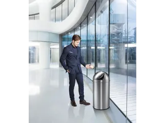 Afvalbak Pushcan 40 liter Mat Chroom - 6