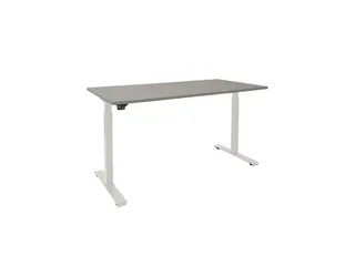Elektrisch Verstelbaar Bureau Licht grijs 2 Motoren 160x80cm Frame Wit - 1