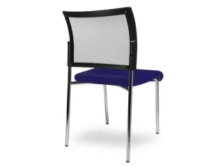 Bezoekersstoel Zitting Donkerblauw Stof Rug Netbekleding Zwart - 3
