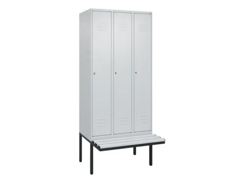 locker met bank,HxBxD 2120x900x815mm,3vak,vak B 300mm,cil.-slot