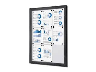 Vergrendelbaar vitrine mededelingenbord Indoor/Outdoor 9xA4 Antraciet - 1