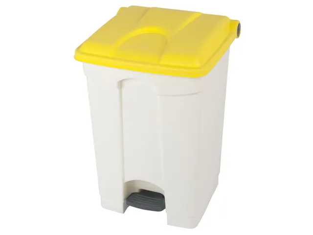 pedaalemmer,1x45l,HxBxD 600x398x410mm,romp PP wit,deksel PP geel