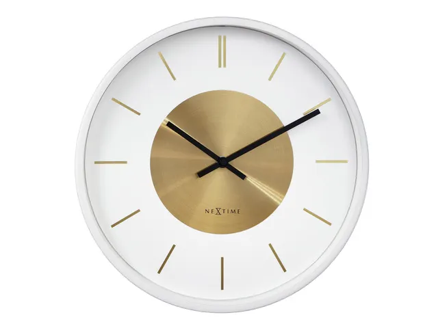 Wandklok NeXtime Retro II 25cm wit/goud metaal