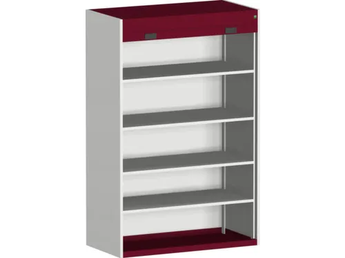 roldeurkast 2000x1300x650mm 4xStalen bodem cil.-slot RAL7035 RAL3004