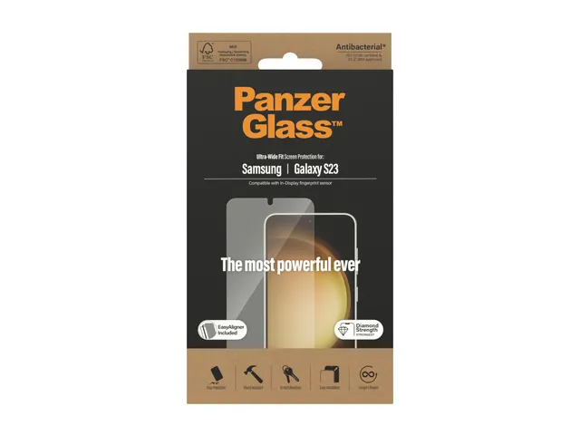 PanzerGlass Screen Protector Samsung Galaxy S23 | Ultra-Wide Fit w.