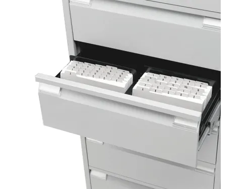 fichekast,HxBxD 1321x568x622mm,twee banen,6lade(n),romp lichtgrijs