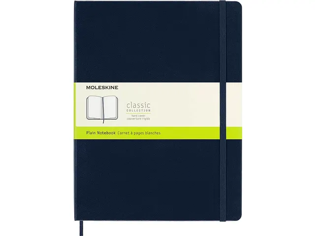 Notitieboek Moleskine XL 190x250mm blanco hard cover sapphire blue