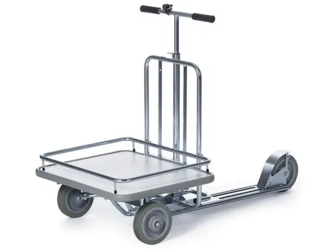 transportwagen,1trede,laadvl. LxB 580x680mm,houtplaat,glansverzinkt