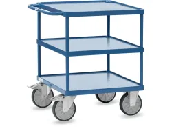 Tafelwagen 2417W 600kg 700x700mm 3 etages staalplaat +rand RAL5007