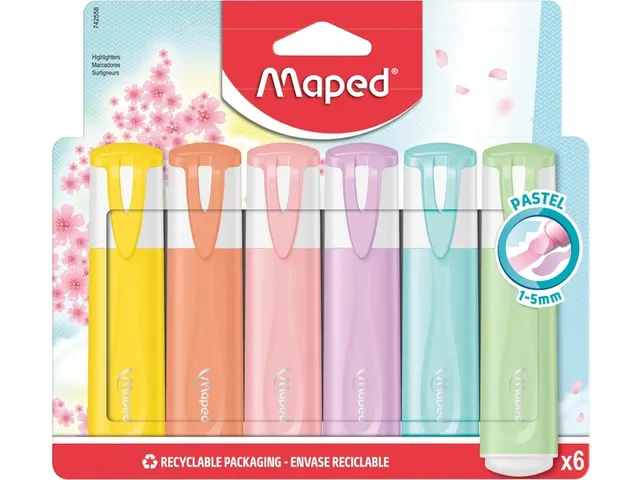 Surligneur Maped set 6 couleurs pastel